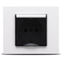 Priza Schuko cu capac si protectie copii 16A alba Grano