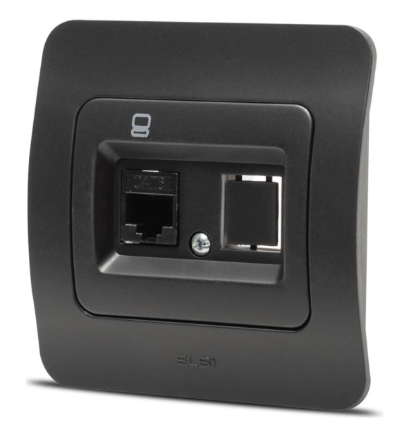 Priza date 1xRJ45 Cat6e UTP negru mat, gama Jazz - Elbi