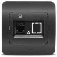 Priza date 1xRJ45 Cat6e UTP negru mat, gama Jazz - Elbi - detaliu