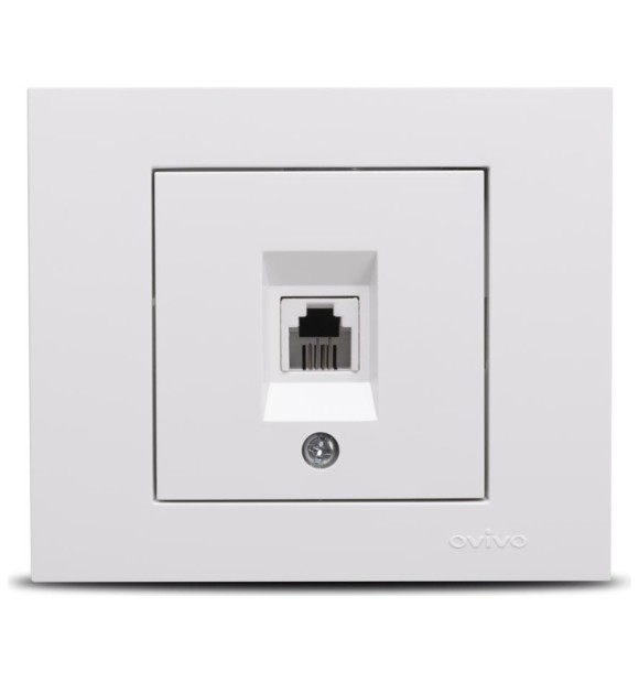 Priza telefon alb Grano Ovivo, montaj ingropat RJ11