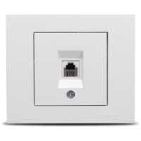 Priza telefon alb Grano Ovivo, montaj ingropat RJ11