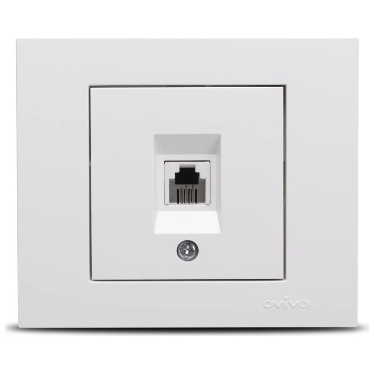 Priza telefon alb Grano Ovivo, montaj ingropat RJ11