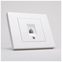 Priza telefon alb Grano Ovivo, montaj ingropat RJ11 - detaliu