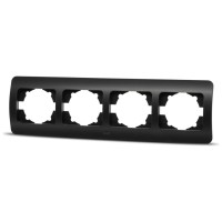 Rama 4 posturi negru mat Jazz - ornament 4 module