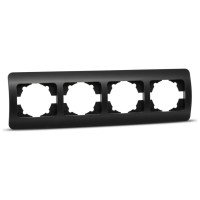 Rama 4 posturi negru mat Jazz - ornament 4 module - vedere laterala