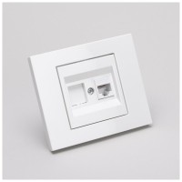 Priza date RJ45 Cat6 UTP alb Grano - Ovivo - vedere laterala