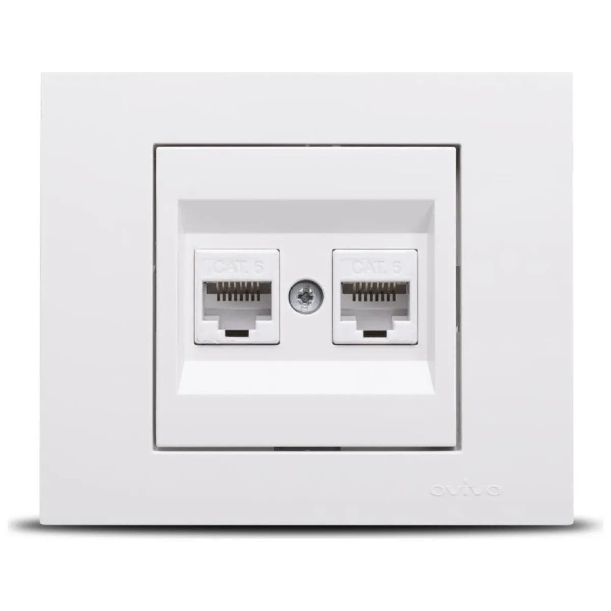 Priza date dubla RJ45 Cat6 UTP, alb, gama Grano - Ovivo