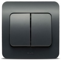 Comutator 10A antracit Jazz, montaj ingropat - Elbi - detaliu