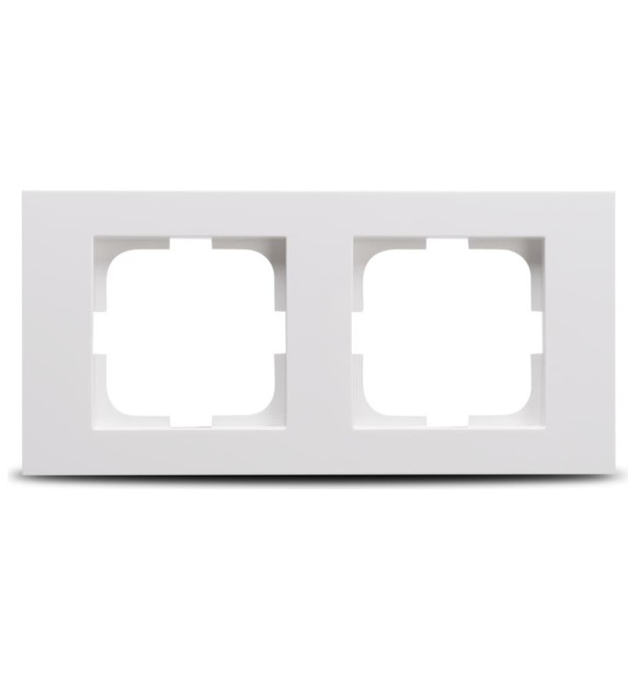 Rama 2 posturi alb Grano - Ovivo, ornament dublu modular