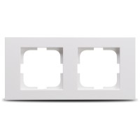 Rama 2 posturi alb Grano - Ovivo, ornament dublu modular