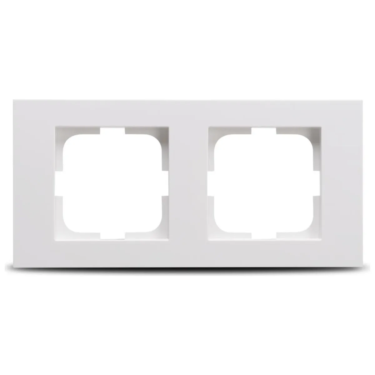 Rama 2 posturi alb Grano - Ovivo, ornament dublu modular