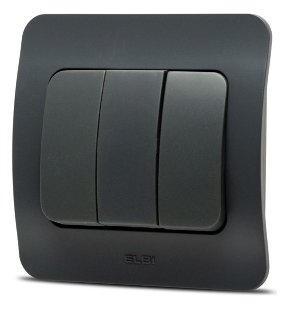 Intrerupator triplu 10A antracit Jazz Elbi