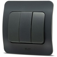 Intrerupator triplu 10A antracit Jazz Elbi