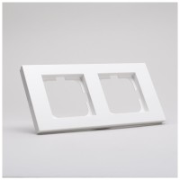 Rama 2 posturi alb Grano - Ovivo, ornament dublu modular - detaliu