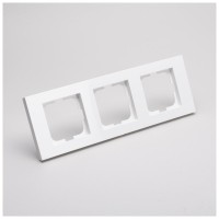 Rama tripla 3 posturi alb Grano - Ovivo, ornament modular - vedere laterala
