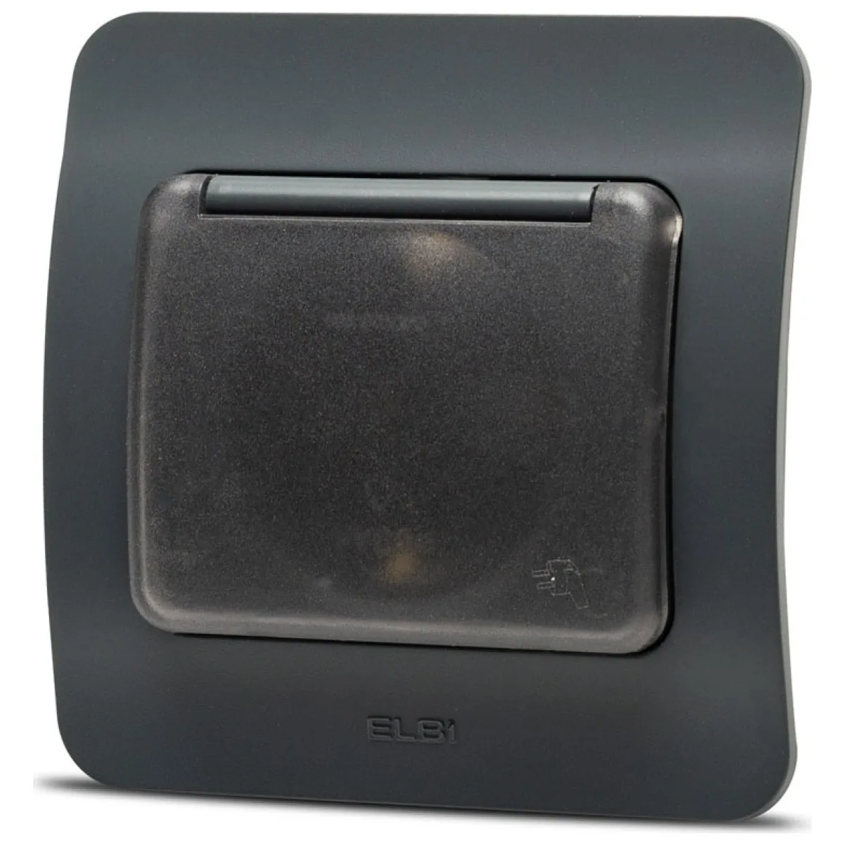 Priza Schuko cu capac 16A antracit, gama Jazz - Elbi