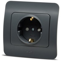 Priza Schuko 16A antracit cu protectie copii, gama Jazz