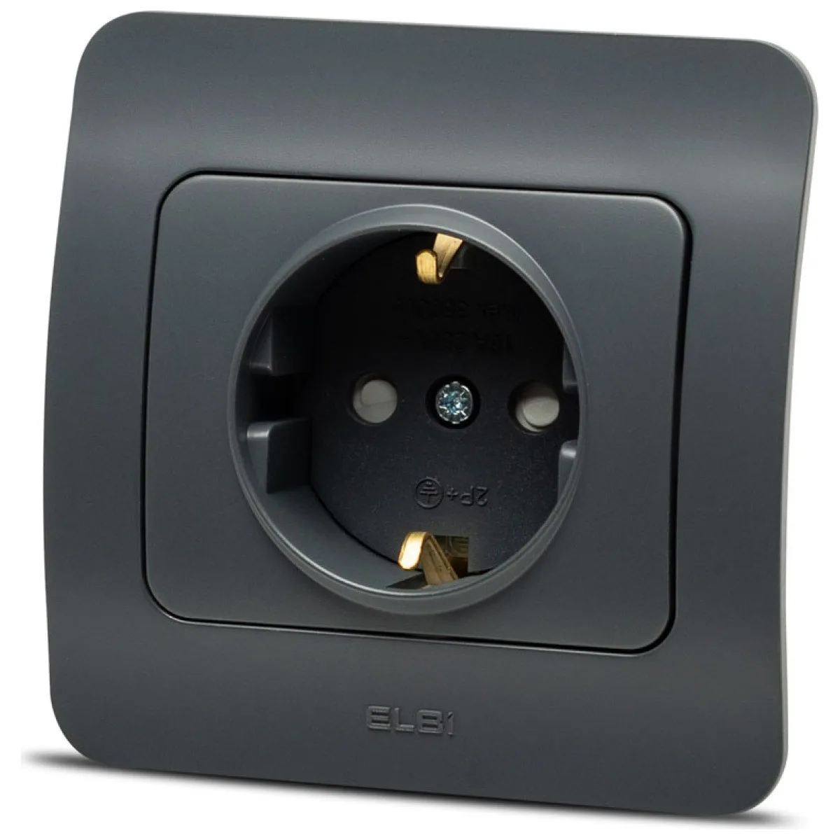Priza Schuko 16A antracit cu protectie copii, gama Jazz