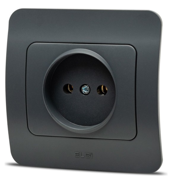 Priza fara contact de protectie 16A antracit, gama Jazz