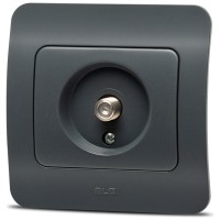 Priza TV antracit cu conector F, gama Jazz - ELBI