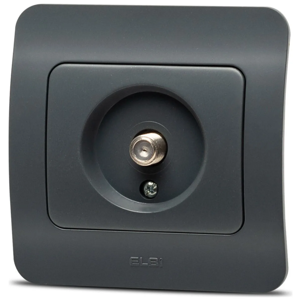 Priza TV antracit cu conector F, gama Jazz - ELBI