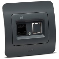 Priza date 1x RJ45 Cat6e antracit, gama Jazz - vedere laterala
