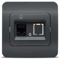 Priza date 1x RJ45 Cat6e antracit, gama Jazz - detaliu