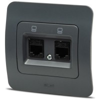 Priza date 2xRJ45 Cat6e antracit, gama Jazz - Elbi