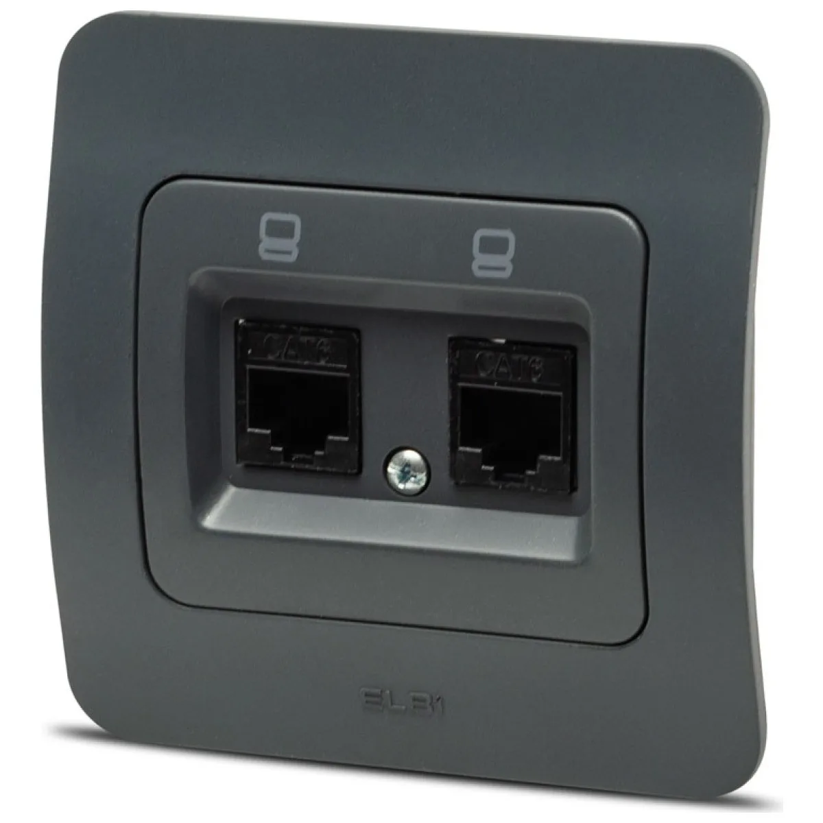 Priza date 2xRJ45 Cat6e antracit, gama Jazz - Elbi