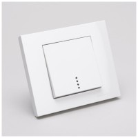 Intrerupator simplu 10A alb cu indicator LED, gama Mina - Ovivo - vedere laterala