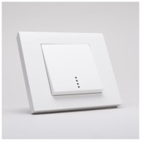 Intrerupator simplu 10A alb cu indicator LED, gama Mina - Ovivo - detaliu
