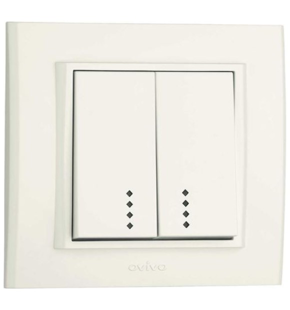 Comutator 10A cu indicator LED, alb, gama Mina - Ovivo