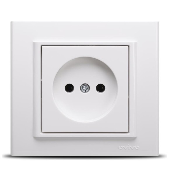 Priza fara contact de protectie 16A alb, gama Mina - Ovivo