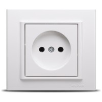Priza fara contact de protectie 16A alb, gama Mina - Ovivo