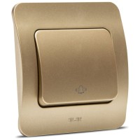 Intrerupator sonerie 10A titan, gama Jazz - buton cu revenire - vedere laterala