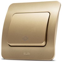 Intrerupator sonerie 10A titan, gama Jazz - buton cu revenire - detaliu