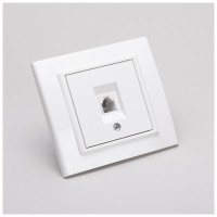 Priza telefon RJ11 alb Mina - Ovivo, montaj ingropat - vedere laterala