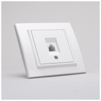 Priza telefon RJ11 alb Mina - Ovivo, montaj ingropat - ambalaj