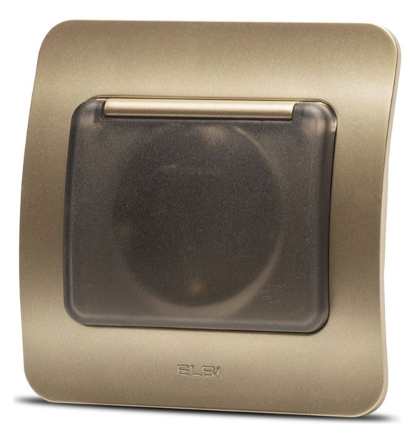 Priza Schuko cu capac 16A titan, gama Jazz - Elbi