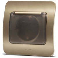 Priza Schuko cu capac 16A titan, gama Jazz - Elbi