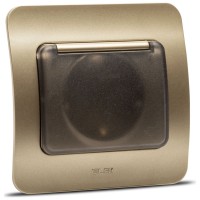 Priza Schuko cu capac 16A titan, gama Jazz - Elbi - vedere laterala