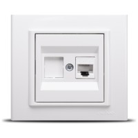 Priza date RJ45 Cat6 UTP, 1 port, alb, gama Mina - Ovivo