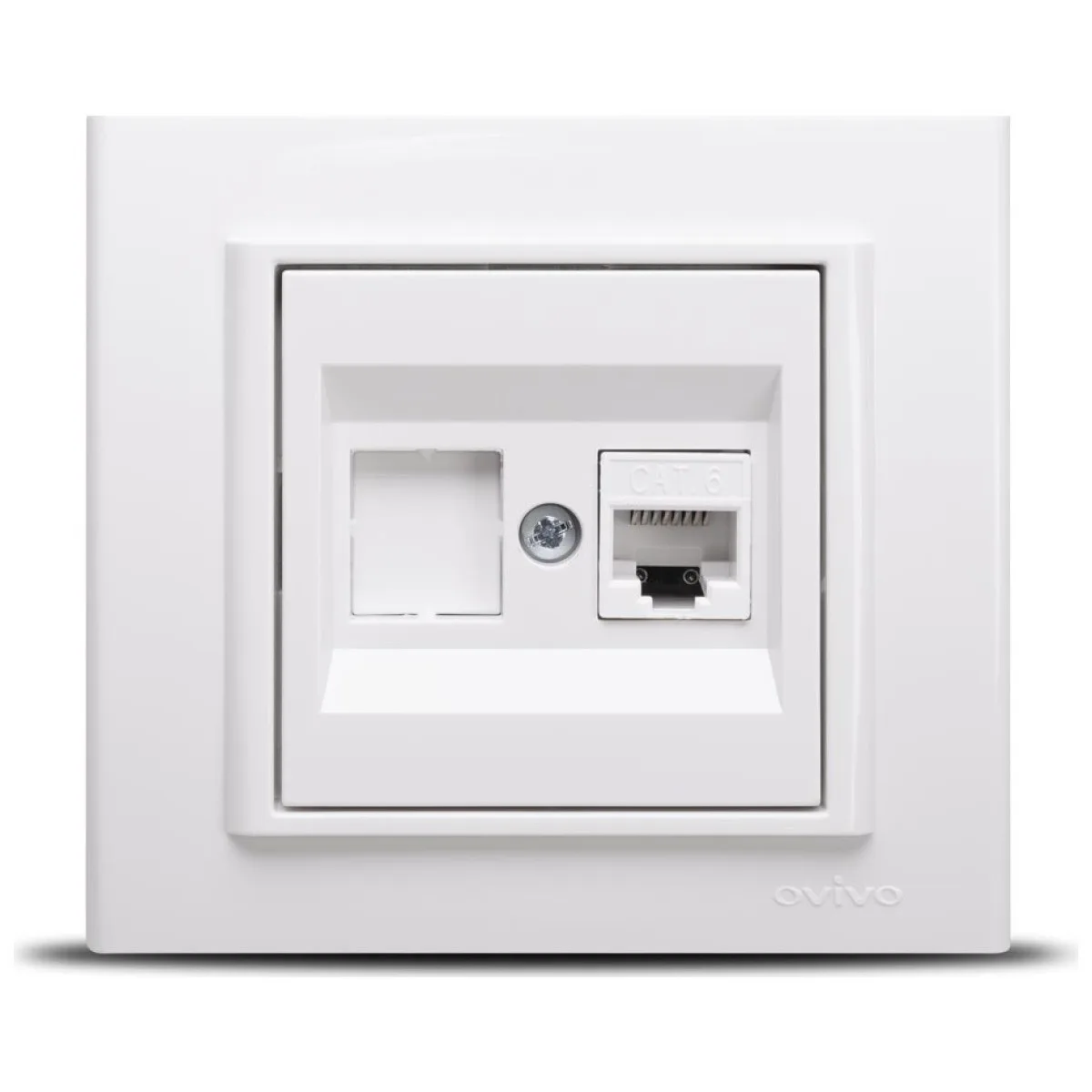Priza date RJ45 Cat6 UTP, 1 port, alb, gama Mina - Ovivo