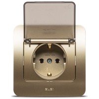 Priza Schuko cu capac 16A titan, gama Jazz - Elbi - detaliu