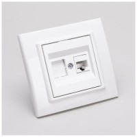 Priza date RJ45 Cat6 UTP, 1 port, alb, gama Mina - Ovivo - vedere laterala