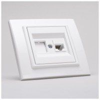Priza date RJ45 Cat6 UTP, 1 port, alb, gama Mina - Ovivo - detaliu
