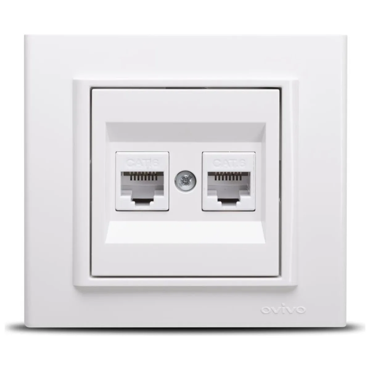 Priza date RJ45 dubla UTP Cat 6 alb Mina - Ovivo
