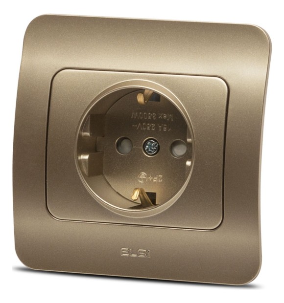 Priza Schuko 16A cu protectie copii, titan, gama Jazz