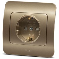 Priza Schuko 16A cu protectie copii, titan, gama Jazz