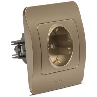 Priza Schuko 16A cu protectie copii, titan, gama Jazz - detaliu